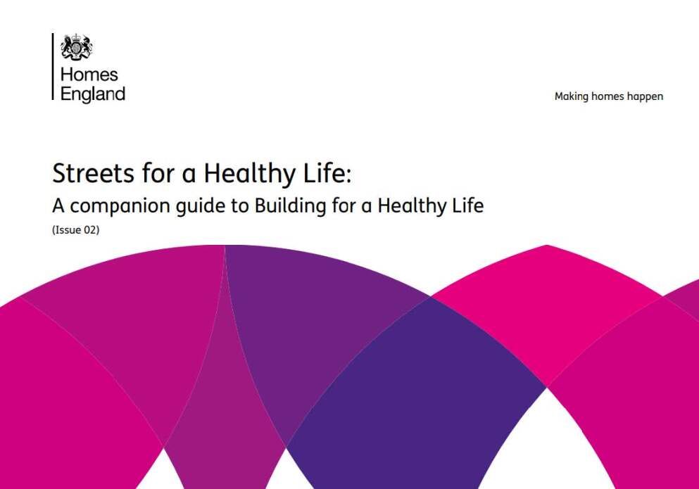 Homes England Streets for a Helathy Life guide front cover.