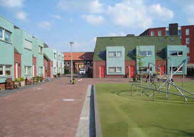 A neighbourhood with a park in the centre.