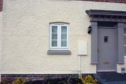 Where meter boxes can only be positioned on a prominent elevation this should be finished in a colour to complement the background material.