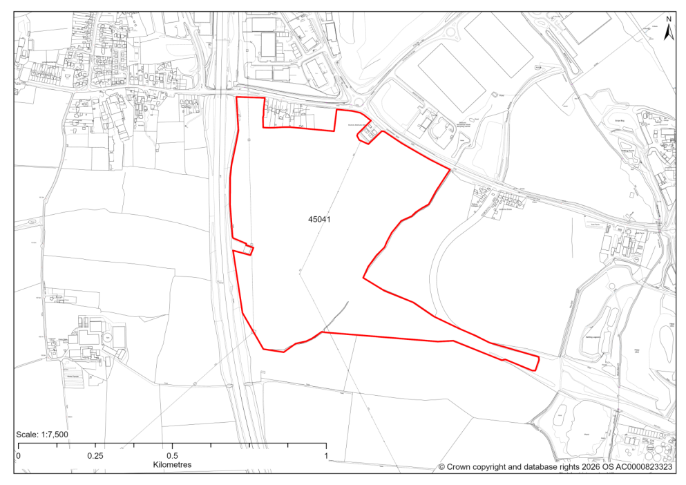 Map showing Site 45041, Land south of Markham Vale, Long Duckmanton