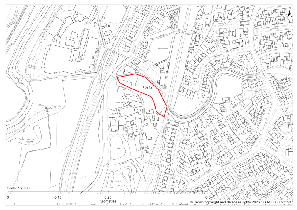 Map showing Site 45212, Land north of Field Lane, Killamarsh