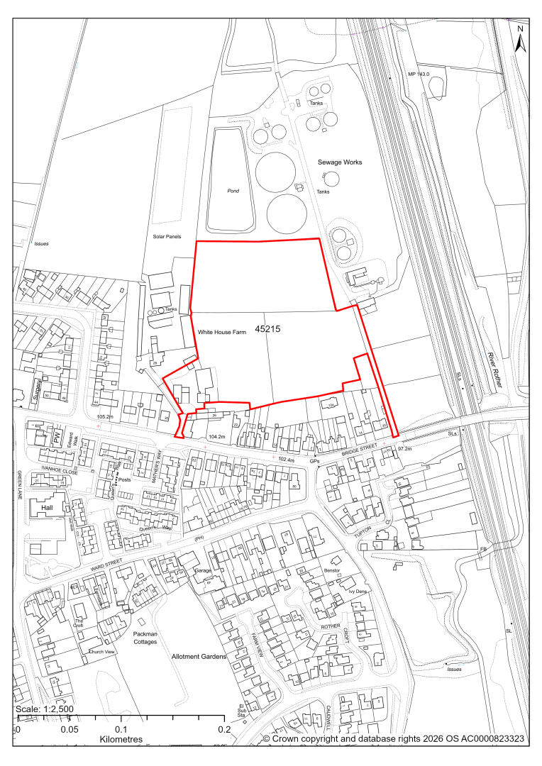 Map showing Site 45215, Land at 26 Queen Victoria Road, New Tupton, Chesterfield