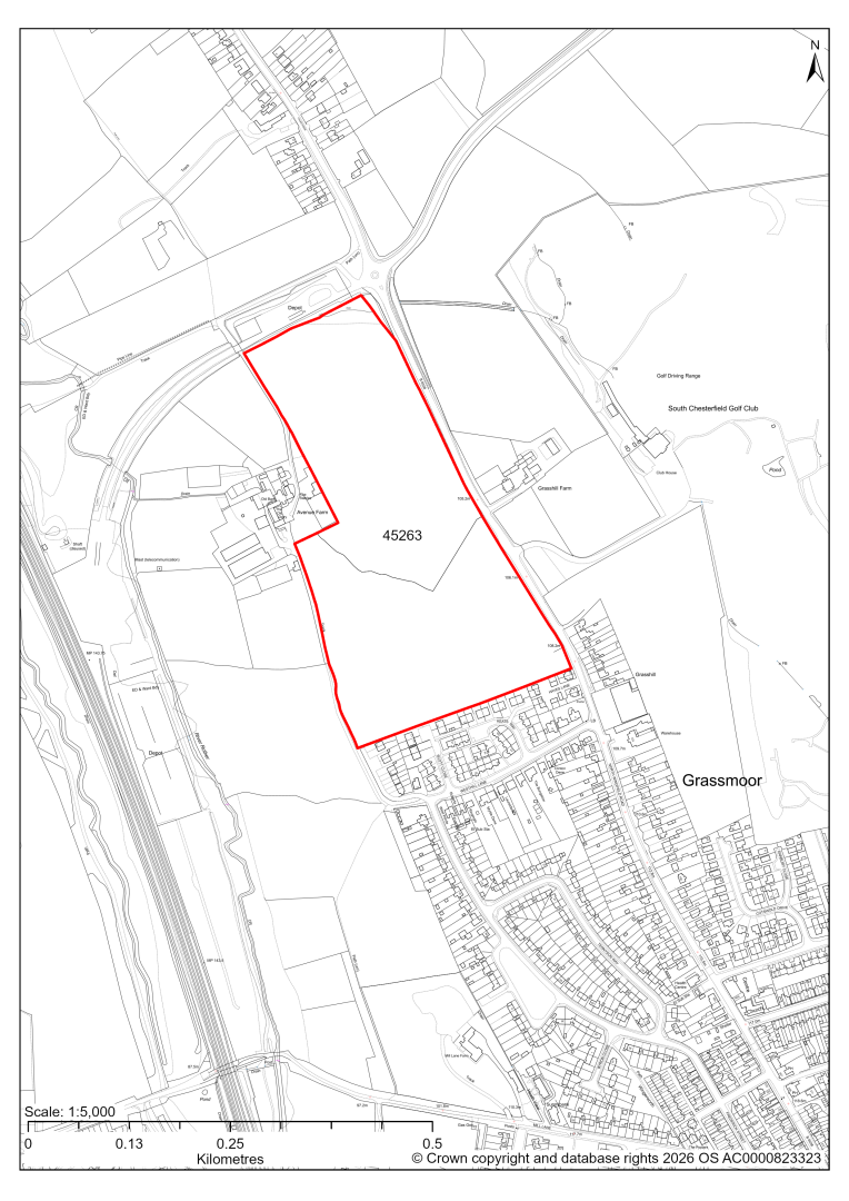 Map showing Site 45263, Land at Avenue Farm, Grassmoor