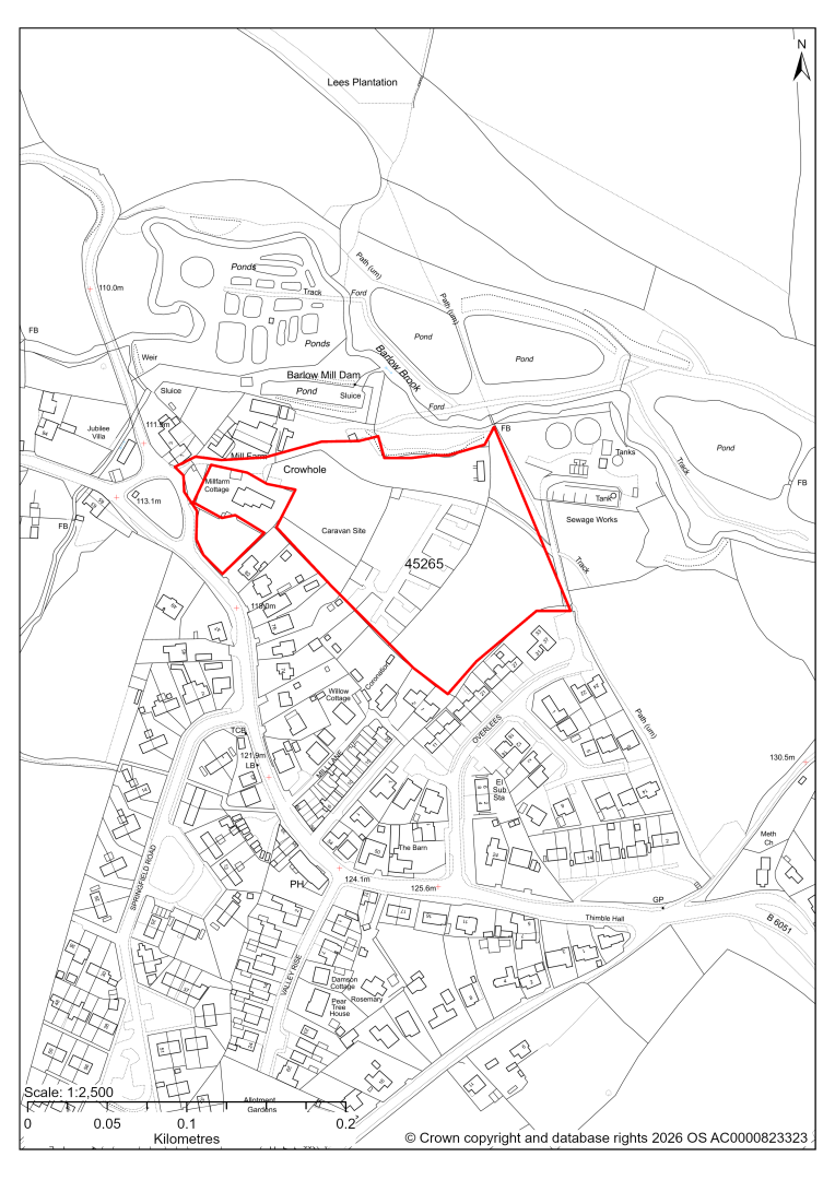 Map showing Site 45265, Land to the east of Valley Road, Barlow Commonside
