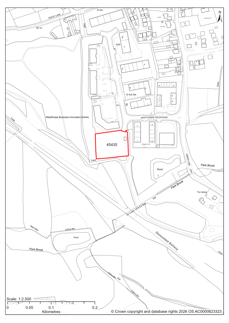 Map showing Site 45435, Plot 4 Westthorpe Fields, Westthorpe Fields Road, Killamarsh