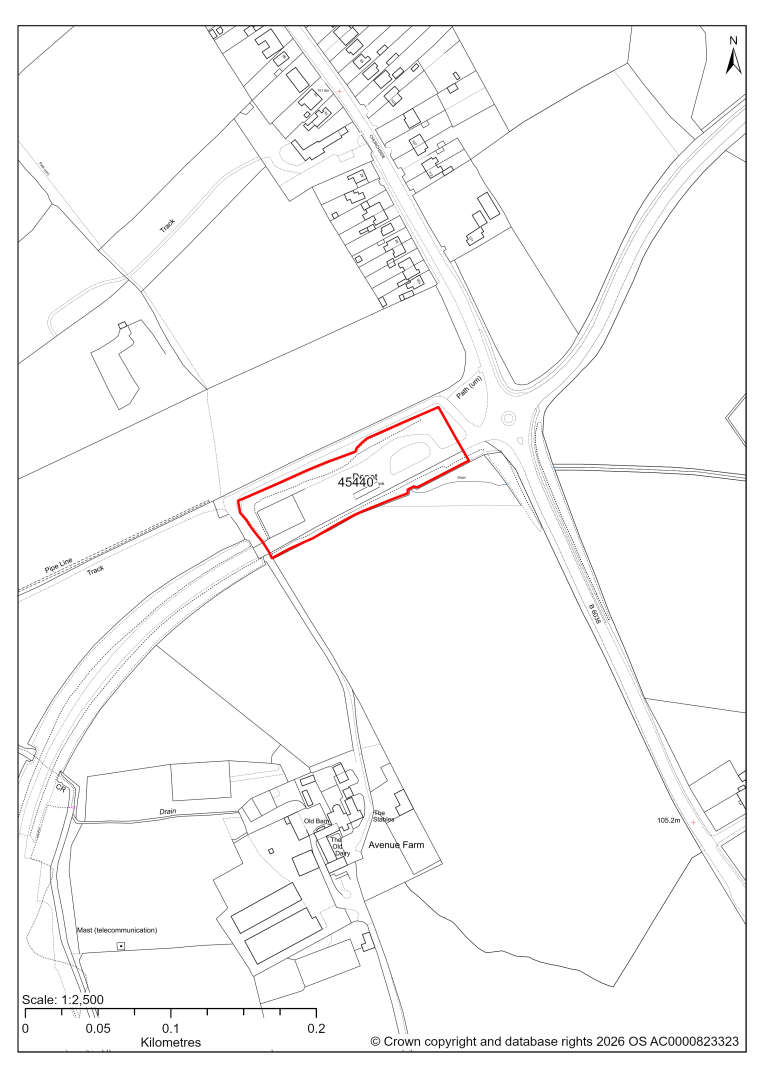 Map showing Site 45440, Former Coal Yard, Grassmoor (Zone A)