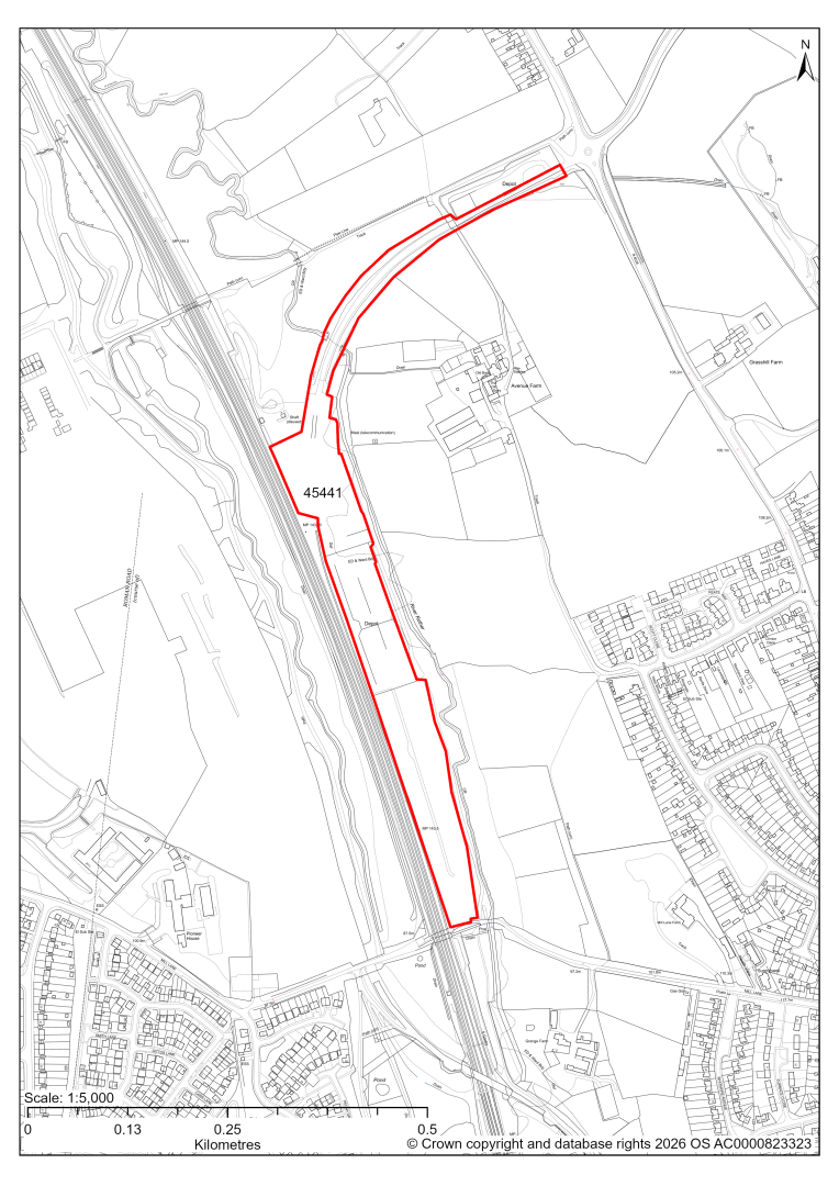 Map showing Site 45441, Former Coal Yard, Grassmoor