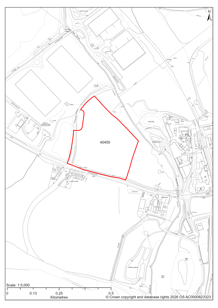 Map showing Site 45450, Former Coalite site, Long Duckmanton