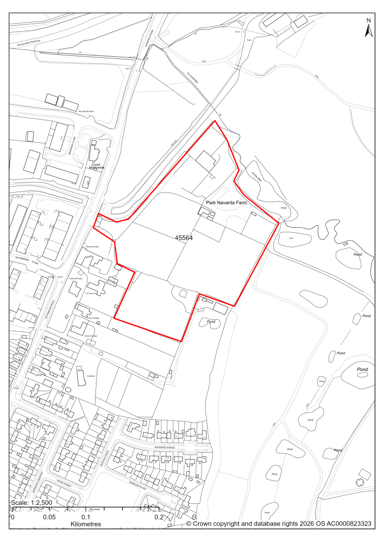 Map showing Site 45564, Navarda Park, Rotherham Road, Killmarsh
