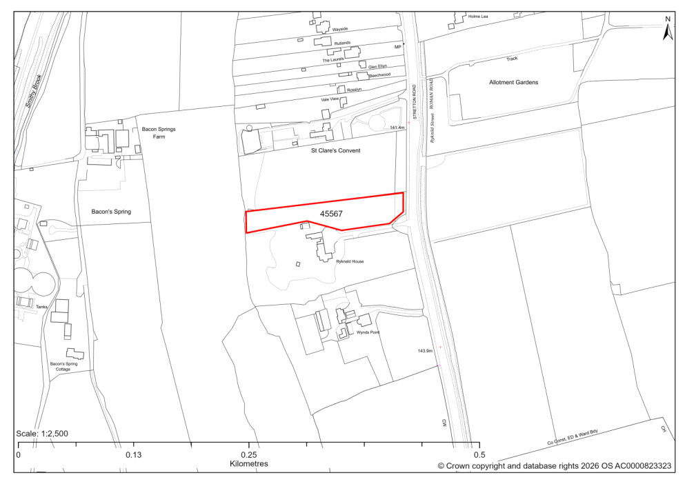 Map showing Site 45567, Stretton Road Clay Cross, Derbyshire