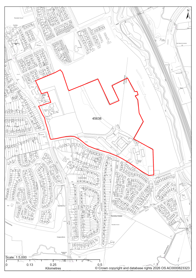 Map showing Site 45638, The Avenue Strategic Site (2014-2034 LP allocation SS3 remaining land)