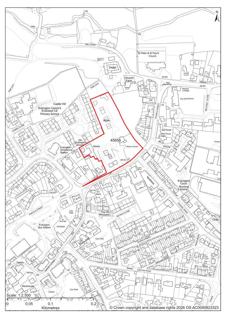 Map showing Site 45656, 18/00358/RM- Bradley Lomas Electrolok Ltd, Church Street, Eckington, Sheffield, S21 4BH