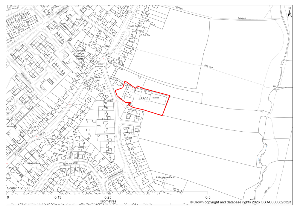 Map showing Site 45892, 5 Little Morton Road, North Wingfield