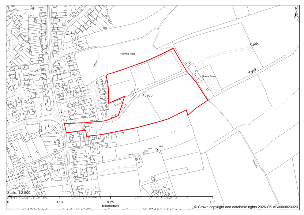 Map showing Site 45905, Land east of Upperthorpe Road, Killamarsh