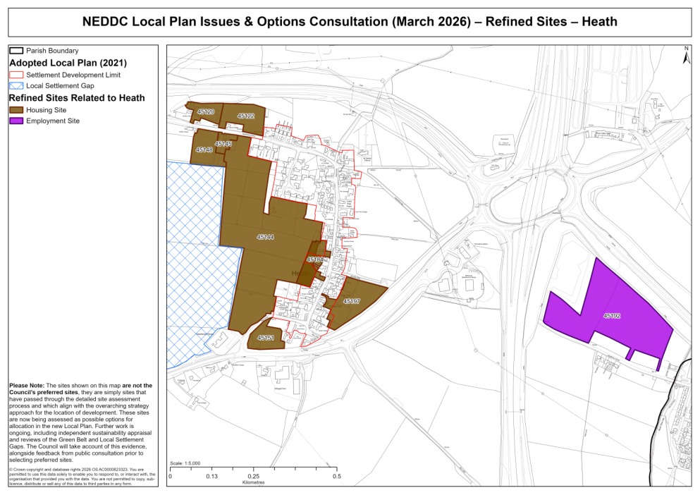 Map showing the sites related to Heath