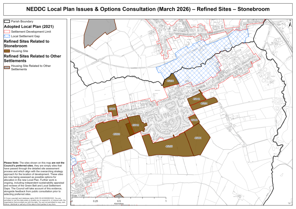 Map showing the sites related to Stonebroom (Shirland Cluster)