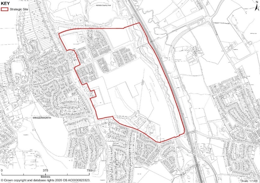 Map showing The Avenue strategic site outlined in red.