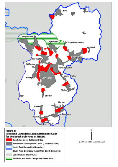 Proposed Candidate Local Settlement Gaps for the South Sub-Area of NEDDC